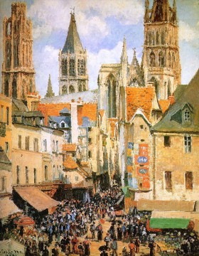  camille - der alte Markt in rouen Camille Pissarro